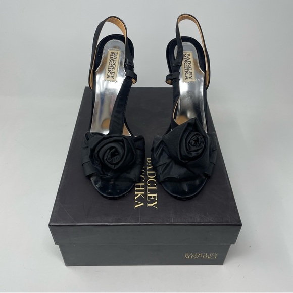 Badgley Mischka Shoes - Badgley Mischka Black Lanah Open-Toe Pumps Size 7.5
